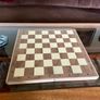 Vintage Style Marquetry Inlaid Folding Wooden Chess Checkers Draughts Pop Board Chess Pieces & Counters Image 4