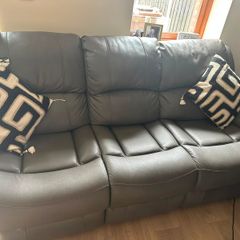 Grey 3-Seater Manual Recliner Sofa