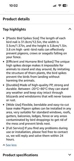 Offo Bird spikes ( defender )