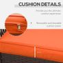3 Pieces Rattan Bistro Set with Glass Top Coffee Table, Chairs and Cushions for Outdoor, Patio, Balcony, Orange Image 5
