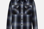 Schott NYC Blue Check Wool Shirt Jacket Large