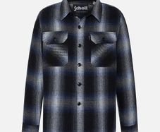 Schott NYC Blue Check Wool Shirt Jacket Large