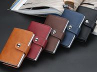 main image for ad Leather Credit Card Holder ID Card Holder Leather RFID Wallet