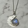 Sterling silver moonstone pendant. 18 or 20 inch chain Image 10