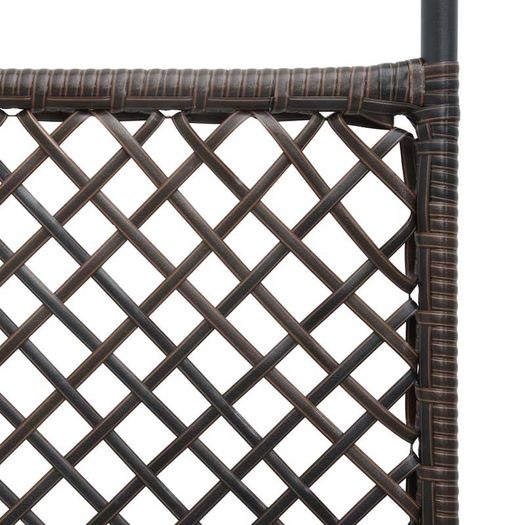 Fence Panel Poly Rattan 3x2 m Brown