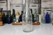 362 - Springmount Vintage Collectible Decorative Clear Glass Embossed Letters Milk Bottle