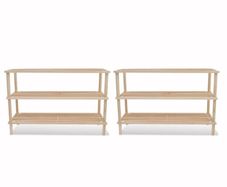 3-Tier Shoe Racks 2 pcs Solid Fir Wood
