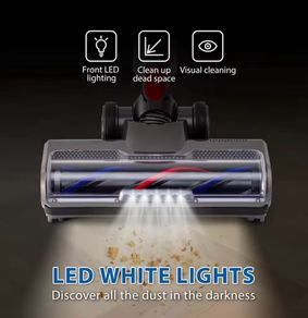 Drive Cleaner Brush Head For Dyson V7 V8 V10 V11 V15 Vacuum  with Turbo Bristle Roller and LED Lights for Hardwood and Carpet