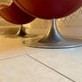 Pair of vintage red swivel egg chairs Image 5
