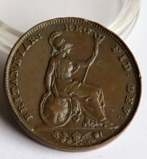 1843 Victoria Farthing Copper