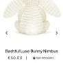 New JELLYCAT Bashful Luxe Bunny Nimbus Image 4