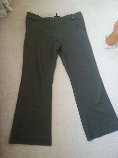 Khaki Green Trousers - Size 14