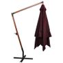 Hanging Parasol with Pole Bordeaux Red 3x3 m Solid Fir Wood Image 7