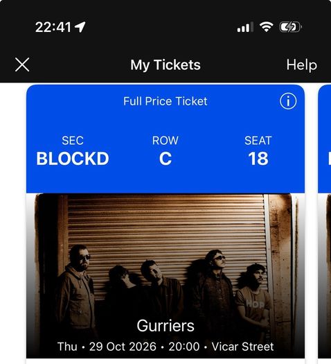 GURRIERS 2 tickets to vicar street