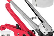 Manual Pallet Strapping Banding Kit, PET/PP Manual Strapping Tools Packing Machine 1000M Hand Strapping, Tensioner &amp; Sealer for 12mm Strapping