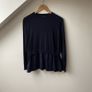 COS Navy 100% Wool Silk Blend Knit Top Medium Image 2