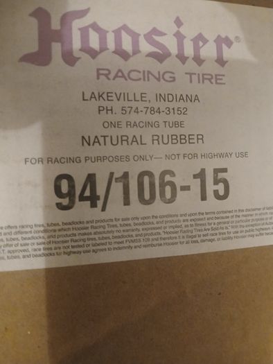NEW Hoosier racing inner tube size 94/106-15 natural rubber