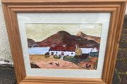 Mixed medium painting framed