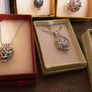selection of homemade white metal necklaces Image 6