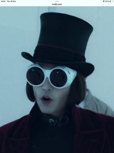 Willy Wonka hat and glases