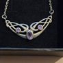 925 Sterling Silver Celtic Design with Amethyst stone Necklace Image 2