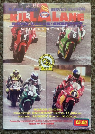 2001 Killalane Road Races Programme - Motorcycle Racing - Dublin