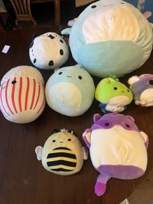 Collection of seven Squishmallows plush toys