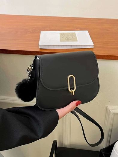 Black saddle crossbody bag