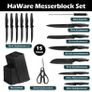 Brand New Knife Set, 15 Pieces Kitchen Knife Set with Professional Knife Sharpener Rod Image 2