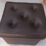 Brown Leather Puff Image 5