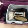 Equestrian grooming box and brushes. Image 2