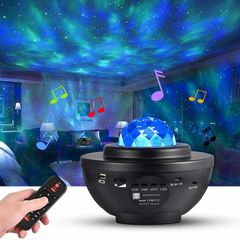 LED Galaxy Ocean Wave Star Projector Night Light Bluetooth Music Speaker Party