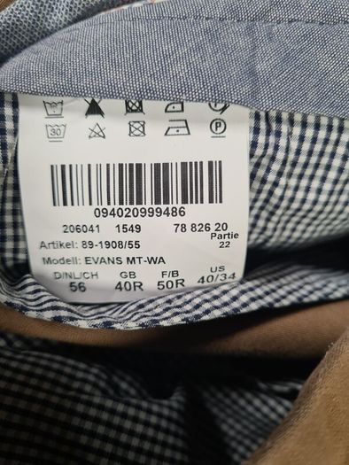mens BRAX EVANS regular fit trousers chinos jeans stretchy beige denim Size W 40 L regular