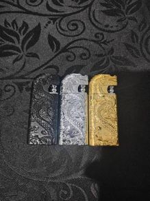 Metal Windproof Dual Flame Lighter Dragon Design