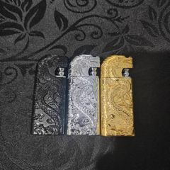 Metal Windproof Dual Flame Lighter Dragon Design