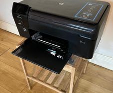 HP Photosmart Plus printer WITH the wooden/bamboo side table