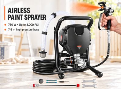 750W Airless Paint Sprayer 3000 PSI with 7.6m Hose