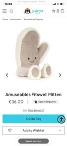 New Season JELLYCAT Amuseables Fitswell Mitten