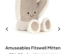 New Season JELLYCAT Amuseables Fitswell Mitten