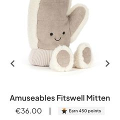 New Season JELLYCAT Amuseables Fitswell Mitten
