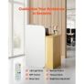 Reception Desk, 80 cm Rectangular Front Counter Table, Modern Office Reception Desk with LED Light, 2 Drawers & Power Outlets Image 2