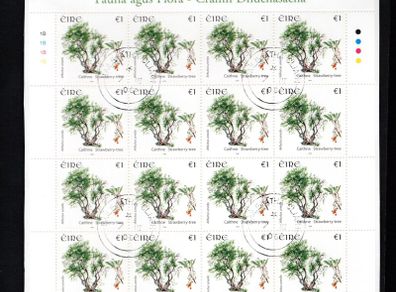 2006 Ireland Fauna & Flora Native Trees Commemorative Stamp Sheetlet 48c & 60c Plate 1A1A1A1A and 75c & E1 Plate 1B1B1B1B Fine CDS Used with Dublin cancel of 25th October 2007 (First day of issue)