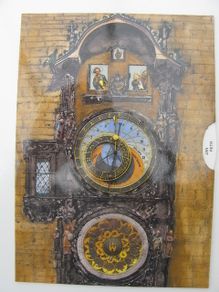Prague Astronomical Clock Postcard and Stamps