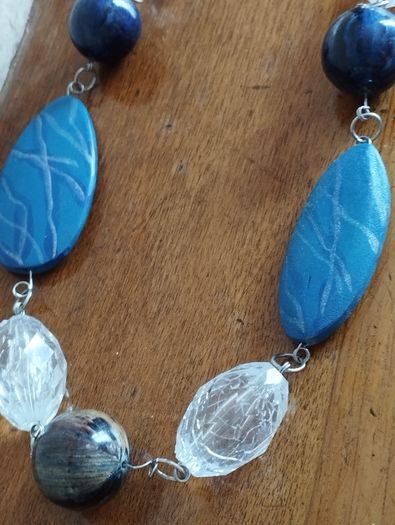 Beautiful necklace in blue tone.