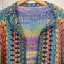 Crocheted colourful hexagon jacket Image 9