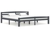 Bed Frame Dark Grey Solid Pinewood 180x200 cm