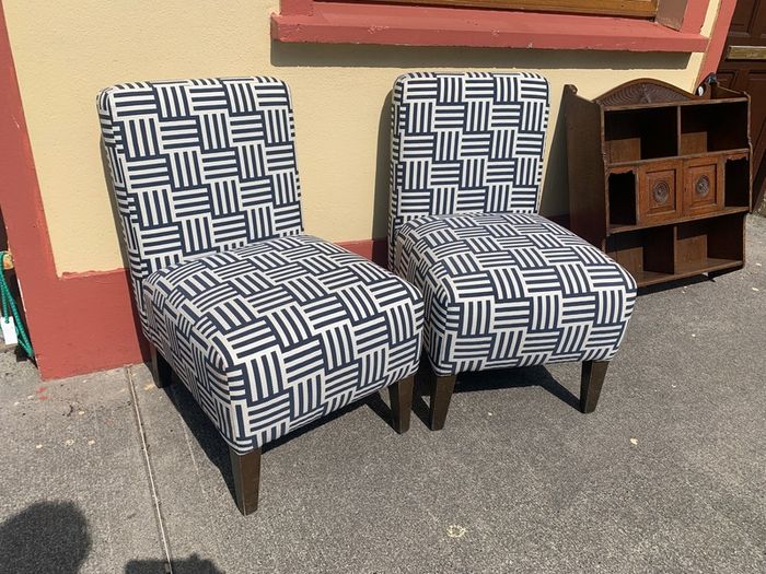Pair of Greek Geometric Vintage Chairs