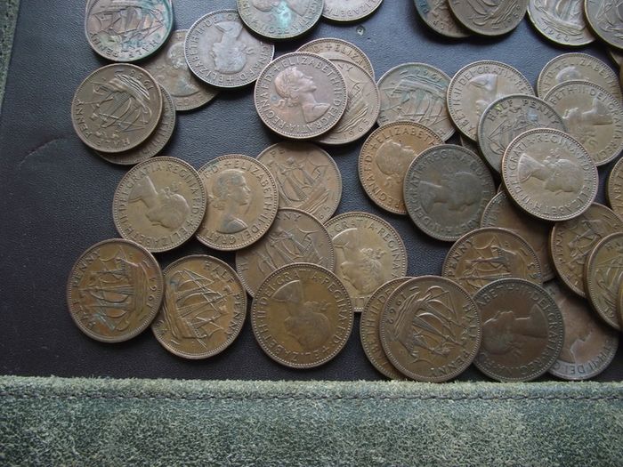 Great Britain. Elizabeth II. 60 coins @Half Penny (1953-1967)