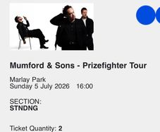 Mumford & Sons Tickets x2