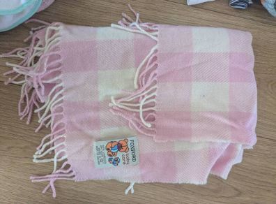 Foxford pink baby blanket
